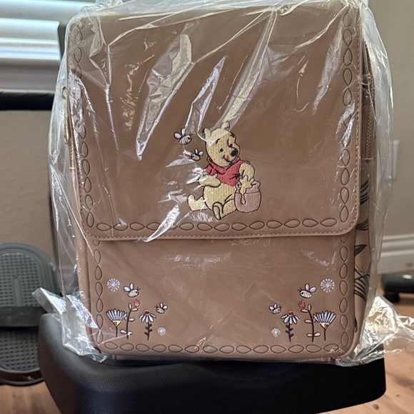 Disney Brown Backpack with Winnie the Pooh and Floral Accents - Picture 1 of 4
